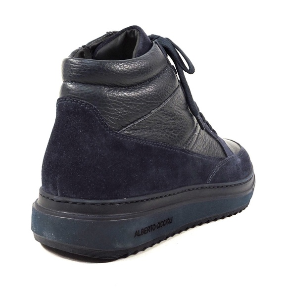 ALBERTO CICCIOLI 🇮🇹 MEN'S NAVY BLUE SOFT LEATHER COMFORT WINTER ANKLE BOOTIE - Picture 5 of 7